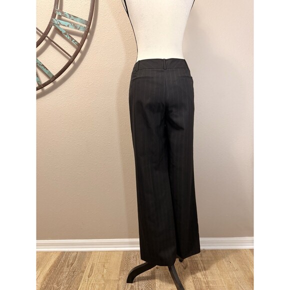 Ann Taylor Pants 6 Black Pinstripe Signature Fit Wool Blend Lined EUC - Picture 2 of 5